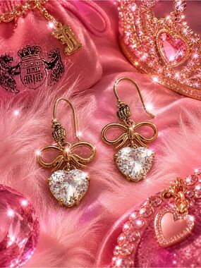 Complimentary Bundle Accent Piece – Vintage Juicy Couture Bow Heart Earrings